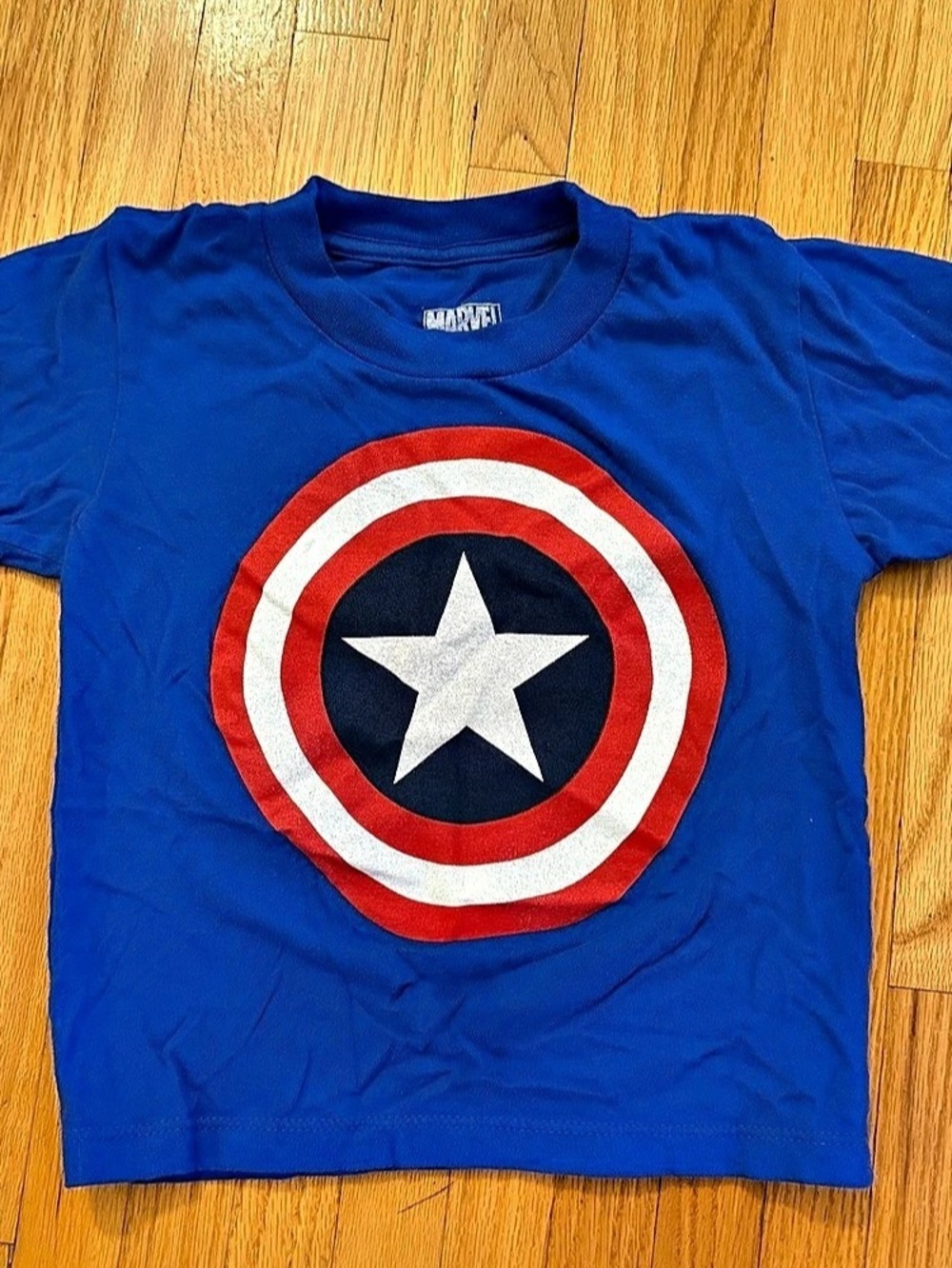 Marvel Captain America Shield Logo T-Shirt Boys 3T Blue & Red
